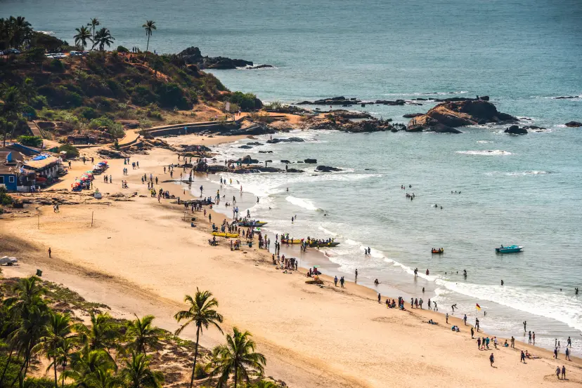 Vagator beach from chapora fort Goa India